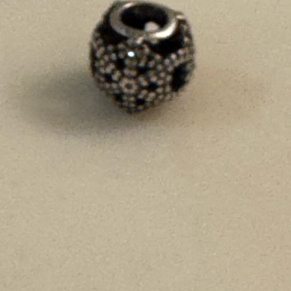 Pandora Silver Charm with Black Accents